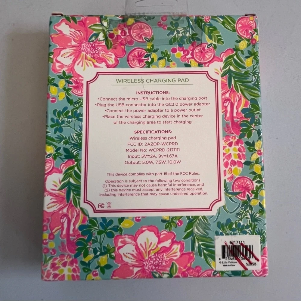 Lilly Pulitzer Fruity Flamingo Wireless Charging Pad - Picture 3 of 4